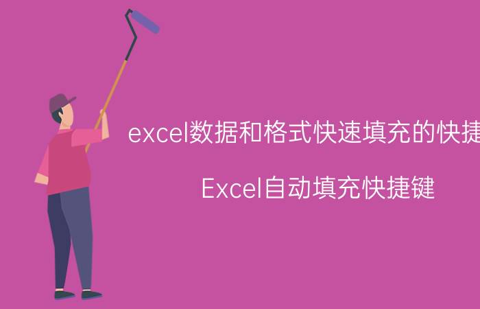 excel数据和格式快速填充的快捷键 Excel自动填充快捷键？